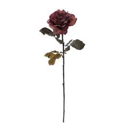 Selyemvirág rózsa szálas 65 cm antik barna