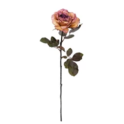 Selyemvirág rózsa szálas 65 cm antik sötét lila