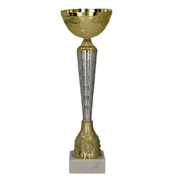 Serleg 9286 A 40,5cm. magas, csésze 14cm., márvány 33x81 mm tapon , fém serleg