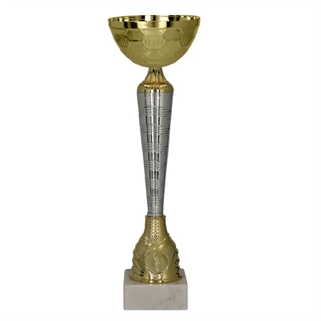 Serleg 9286 A 40,5cm. magas, csésze 14cm., márvány 33x81 mm tapon , fém serleg