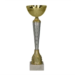 Serleg 9286 B 38,5cm. magas, csésze 12cm., márvány 23x78 mm tapon , fém serleg