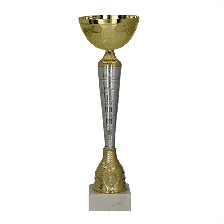 Serleg 9286 B 38,5cm. magas, csésze 12cm., márvány 23x78 mm tapon , fém serleg