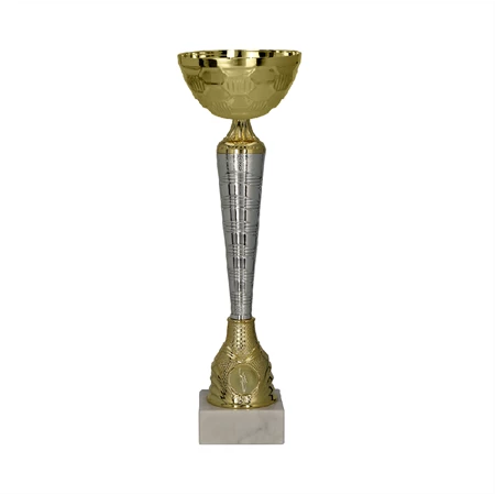 Serleg 9286 D 33,5cm. magas, csésze 10cm., márvány 22x67 mm tapon, fém serleg