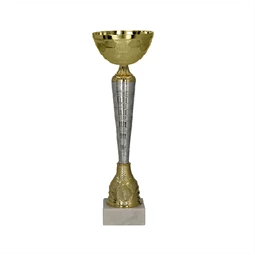 Serleg 9286 E 32,5cm. magas, csésze 10cm., márvány 21x56 mm tapon, fém serleg