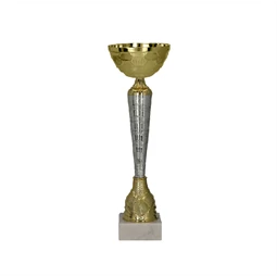 Serleg 9286 G 28cm. magas, csésze 8cm., márvány 22x45 mm tapon, fém serleg