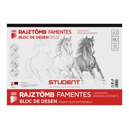 Skiccfüzet rajzlap A/3 ICO Student 10 lap 180gr famentes