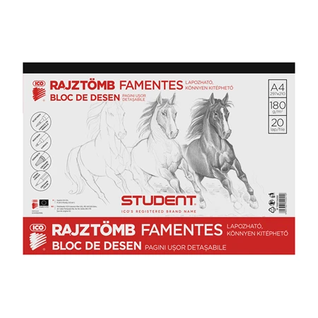 Skiccfüzet rajzlap A/4 ICO Student 20 lap famentes