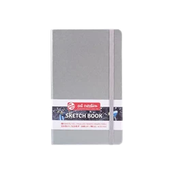 Skicckönyv rajzpapír 13x21cm TALENS 80lap keményfedeles gumis 140g ezüst