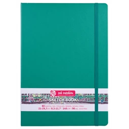 Skicckönyv rajzpapír 21x30cm TALENS 80lap keményfedeles gumis 140g erdő zöld