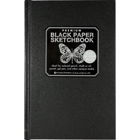 Skicckönyv rajzpapír A/5 Peter Pauper 96lap 110g fekete lap