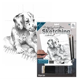 Skiccrajz grafikai rajzkészlet 22x30cm Royal Langnickel eszközökkel Dalmata kölyök
