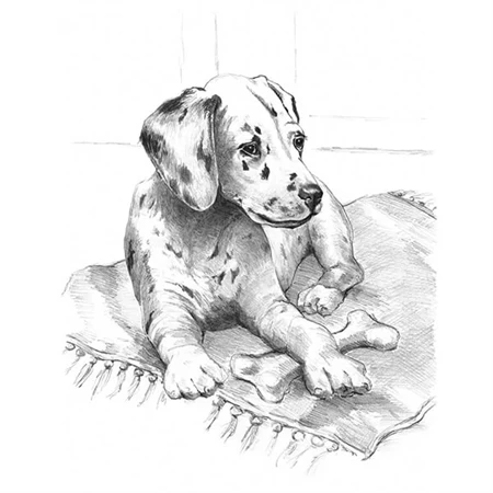 Skiccrajz grafikai rajzkészlet 22x30cm Royal Langnickel eszközökkel Dalmata kölyök