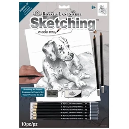 Skiccrajz grafikai rajzkészlet 22x30cm Royal Langnickel eszközökkel Dalmata kölyök