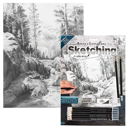 Skiccrajz grafikai rajzkészlet 22x30cm Royal Langnickel eszközökkel Erdő