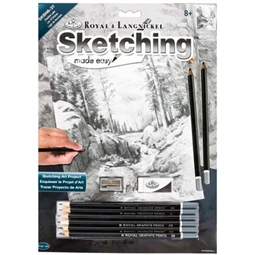 Skiccrajz grafikai rajzkészlet 22x30cm Royal Langnickel eszközökkel Erdő
