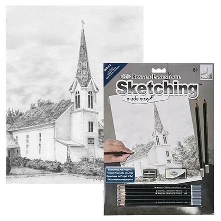 Skiccrajz grafikai rajzkészlet 22x30cm Royal Langnickel eszközökkel Templom