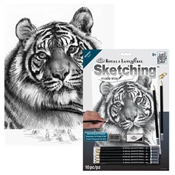 Skiccrajz grafikai rajzkészlet 22x30cm Royal Langnickel eszközökkel Tigris