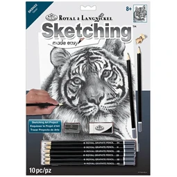 Skiccrajz grafikai rajzkészlet 22x30cm Royal Langnickel eszközökkel Tigris