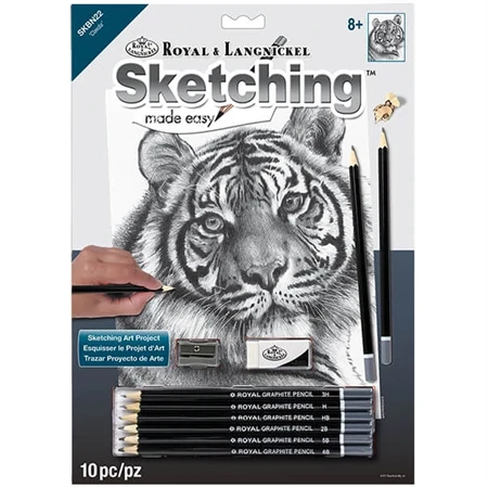Skiccrajz grafikai rajzkészlet 22x30cm Royal Langnickel eszközökkel Tigris