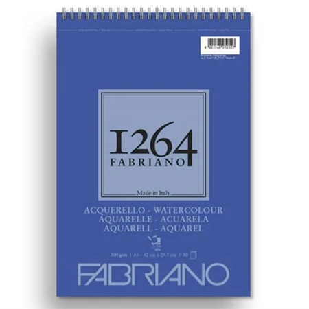 Skicctömb akvarell A/3 FABRIANO 1264 300g 20lap spirálos hidegen sajtolt 25% pamut