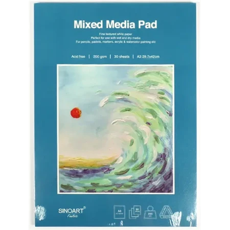 Skicctömb festőkarton A/3 SIN 30lap 200g mix media