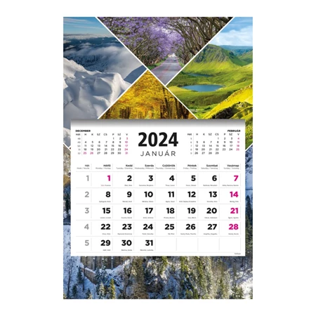 Speditőrnaptár 2024 TOPTIMER T081 álló, egy tömbös 3 havi, évszakok