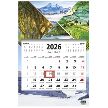 Speditőrnaptár 2024 TOPTIMER T081 álló egy tömbös 3 havi évszakok