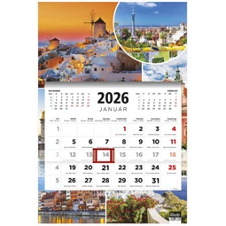 Speditőrnaptár 2026 TOPTIMER T081 álló egy tömbös 3 havi városok