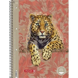 Spirálfüzet A/4 vonalas BRUNNEN 80l ap perforált lyukasztott vonalas Safari World Leopárd