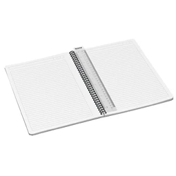 Spirálfüzet A/4 vonalas LEITZ Office 90 lap, laminált karton borító, szürke-piros