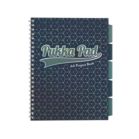Spirálfüzet A4 PUKKA PAD Glee project book 100 lap, vonalas, sötétkék