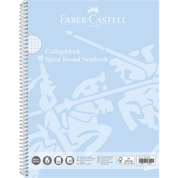 Spirálfüzet A/4 kockás Faber-Castell 80 lapos 90g, perforált, lefűzhető kockás égkék