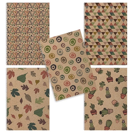 Spirálfüzet A/4 többtantárgyas PD 160 lapos ECO Nature vegyes, minta nem választható
