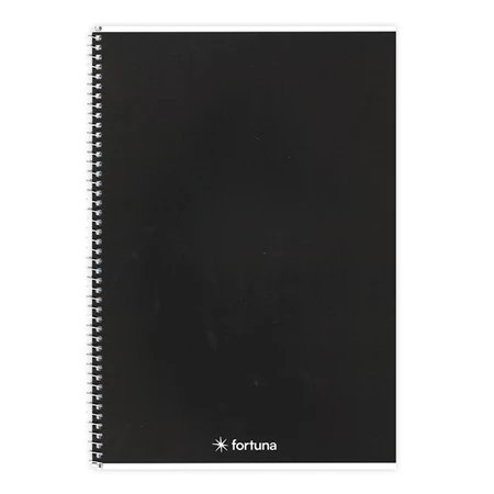 Spirálfüzet A/4 vonalas FORTUNA Monocolor 70 lapos fekete