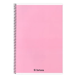 Spirálfüzet A/4 vonalas FORTUNA Monocolor 70 lapos pasztel rózsaszín