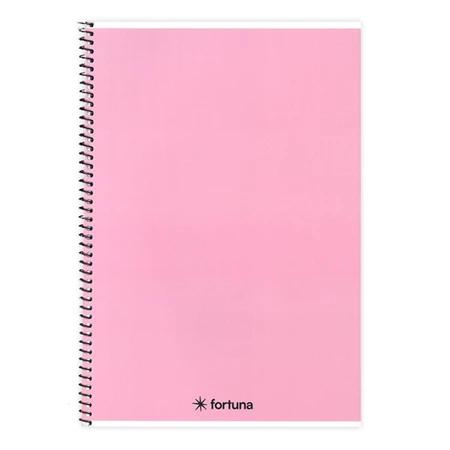 Spirálfüzet A/4 vonalas FORTUNA Monocolor 70 lapos pasztel rózsaszín