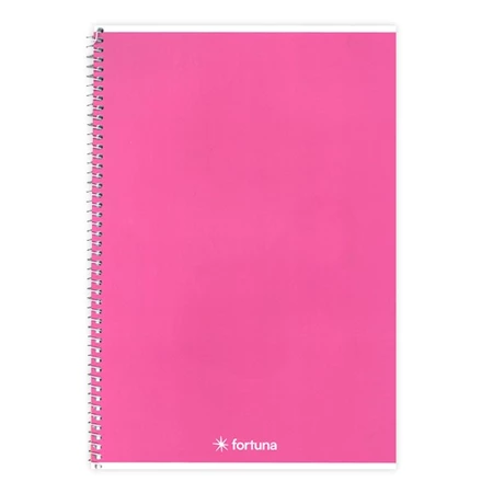 Spirálfüzet A/4 vonalas FORTUNA Monocolor 70 lapos rózsaszín