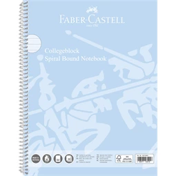 Spirálfüzet A/4 vonalas Faber 80 lapos 90g, perforált, lefűzhető vonalas égkék