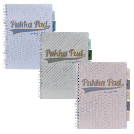 Spirálfüzet A/4 vonalas PUKKA PAD Haze Project Book 100lap elválasztóval vegyes szín