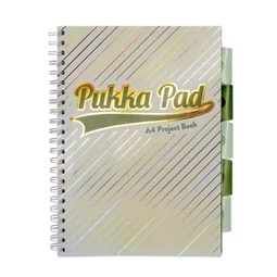 Spirálfüzet A/4 vonalas PUKKA PAD Haze Project Book 100lap elválasztóval vegyes szín