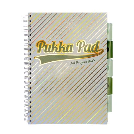 Spirálfüzet A/4 vonalas PUKKA PAD Haze Project Book 100lap elválasztóval vegyes szín
