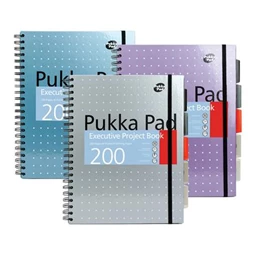 Spirálfüzet, A4+, vonalas, PUKKA PAD Metallic Project Book, 100lap, vegyes szín