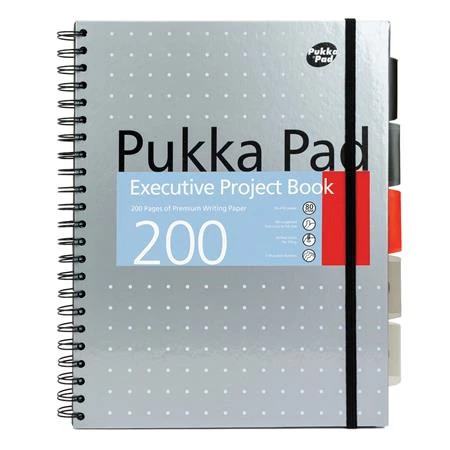 Spirálfüzet, A4+, vonalas, PUKKA PAD Metallic Project Book, 100lap, vegyes szín