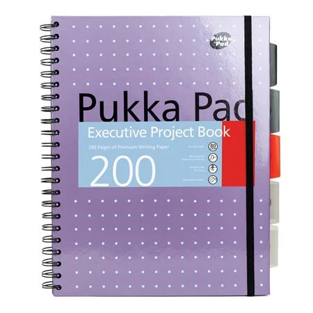 Spirálfüzet, A4+, vonalas, PUKKA PAD Metallic Project Book, 100lap, vegyes szín