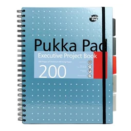Spirálfüzet, A4+, vonalas, PUKKA PAD Metallic Project Book, 100lap, vegyes szín