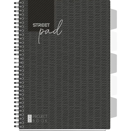 Spirálfüzet A/4 vonalas STREET 100 lapos Pad Black & White Edition fekete