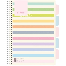 Spirálfüzet A/4 vonalas STREET 100 lapos Pad Stripes Edition világos
