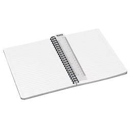 Spirálfüzet A/5 vonalas LEITZ Office 90 lap, laminált karton borító, szürke-piros