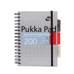 Spirálfüzet A/5 vonalas Pukka Pad Metallic Project Book 100 lap, színregiszter, vegyes szín