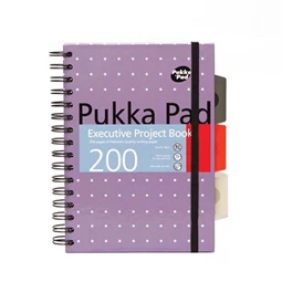 Spirálfüzet A/5 vonalas Pukka Pad Metallic Project Book 100 lap, színregiszter, vegyes szín